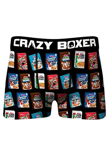 Crazy Boxers Kellogg's Cereal Boxers Variety Boxer Briefs Medium -32-34- Black