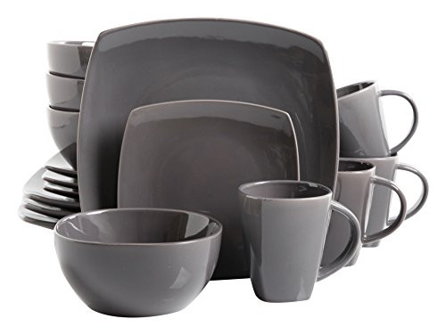 Gibson Home Soho Lounge 16-Piece Dinnerware Set, Gray