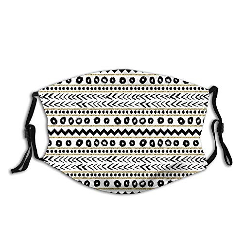 Comfortable Printed mask,Abstract Primitive Figures with Cave Rocks Nature Inspired Unusual Boho Artprint?Windproof Facial decorations for man and woman