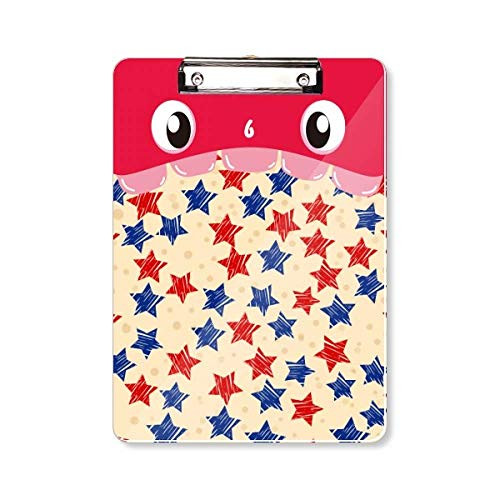 Red Blue Pentagram America Country Elements Mouth Clipboard Folder File Pad Backing Plate A4