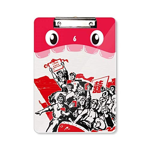 Red Flag Mao Zedong Quotes Red China Mouth Clipboard Folder File Pad Backing Plate A4