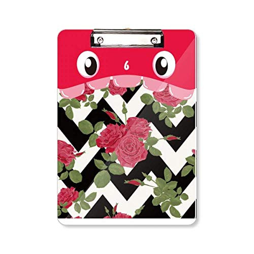Red Rose Drawing Art Plant Mouth Clipboard Folder File Pad Backing Plate A4