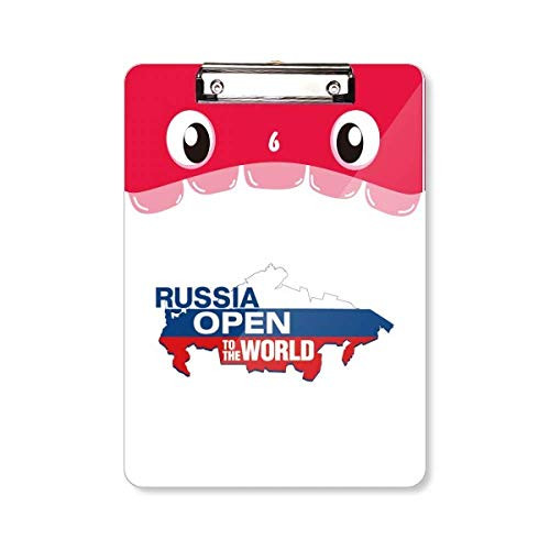 Russia Open to The World Flag Map Mouth Clipboard Folder File Pad Backing Plate A4