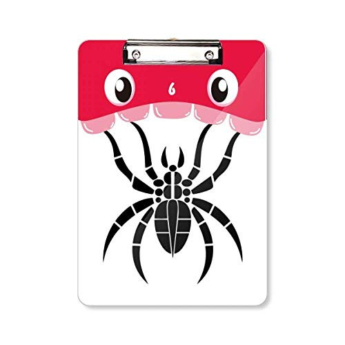 Spider Pattern Insect Black Illustration Mouth Clipboard Folder File Pad Backing Plate A4