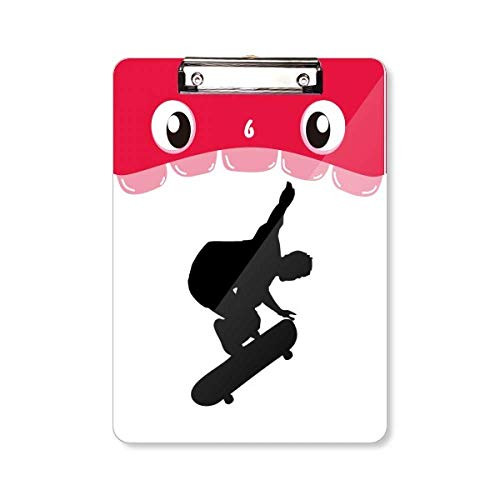 Sports Jumping Skateboard Player Mouth Clipboard Folder File Pad Backing Plate A4