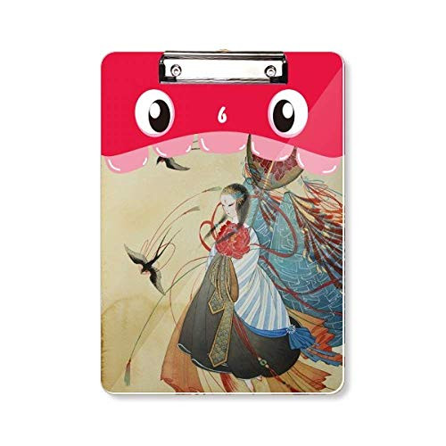 Swallows Chinese Antique Illustrator Mouth Clipboard Folder File Pad Backing Plate A4