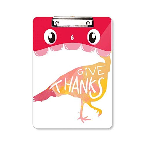 Thanksgiving Day Turkey Watercolor Mouth Clipboard Folder File Pad Backing Plate A4