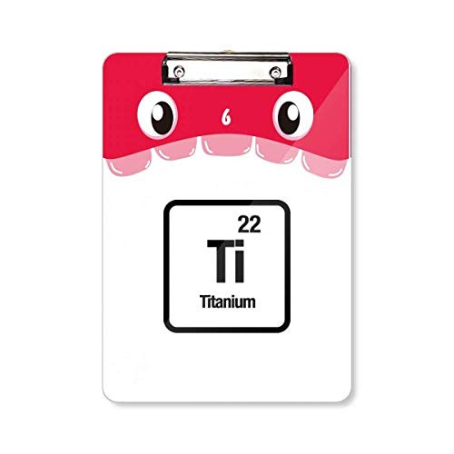 Ti Chemical Element Chem Science Mouth Clipboard Folder File Pad Backing Plate A4