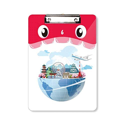 Travel Journey Japan Sakura Plane Mouth Clipboard Folder File Pad Backing Plate A4