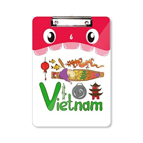 Vietnam National Symbol Landmark Pattern Mouth Clipboard Folder File Pad Backing Plate A4