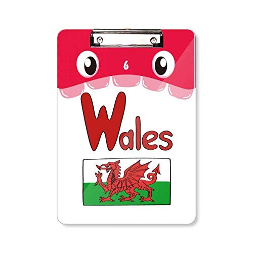 Wales National Flag Red Green Pattern Mouth Clipboard Folder File Pad Backing Plate A4