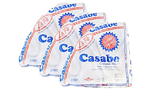 La Fe Traditional Cassava Bread -Casabe- 11oz - Gluten Free Yuca Flat Bread -3 Pack-