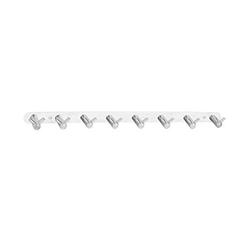 TOGU Wall Mounted Coat Hooks,8 Hooks Heavy Duty Stainless Steel Coat Robe Hat Clothes Towel Hook Hanger Rack,Brushed Stainless Steel Finish