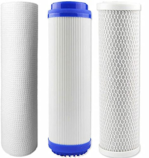Universal Replacement Filter Cartridges, Set For Reverse Water Filter System Stage 1, 2 and 3. 5 Stage Reverse Osmosis Filter Replacement Set