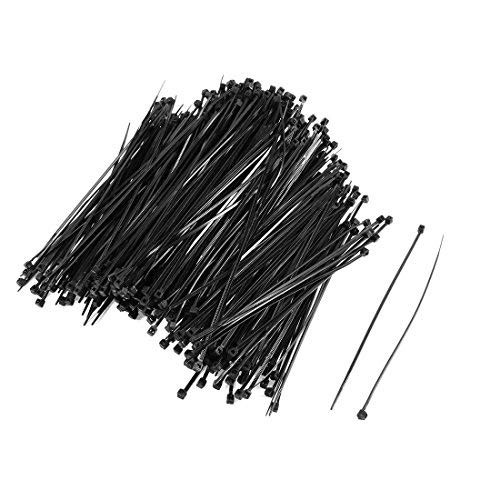 NA 350PCS Black Self-Locking Plastic Cable Tie Tie Zip Fasten Wrap Cable 3mmx150mm