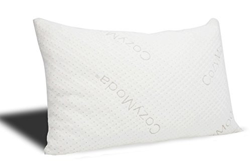 Adjustable Pillows for Sleeping Hypoallergenic Shredded Memory Foam Pillow with Removable Bamboo Derived Cover Cooling Bamboo Pillow- Queen (1 pack) by CozyModa