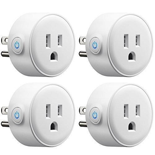 GMYLE Wifi Smart Plug Mini Outlet Socket Work with Alexa, Remote Control Your Electric Devices from Anywhere, No Hub Required, Work with Amazon Alexa Echo Dot & Google Home, White [4 Pack]