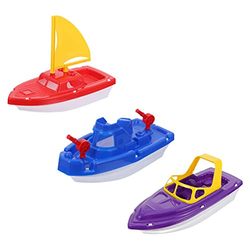 Toyvian 3pcs Bath Boat Toys Pool Toys Plastic Beach Sand Playing Toys for Toddlers Kids Outdoor Activity Play Toys