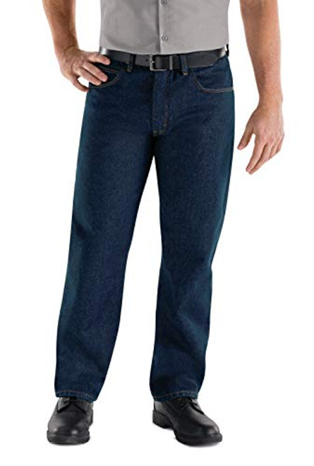 Red Kap Men's Relaxed Fit Jean, Prewashed Indigo, 52x30