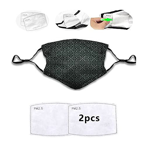 Made in USA Fashion Face mask,Medieval Folkloric Ornament Celtic Floral Circles,Mouth Cover for Women,Face Mask Reusable Washable Cloth for Unisex-S-
