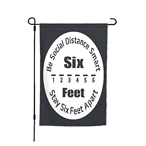 Garden Flag Stay Six Feet Away Four Double Sided Small Vertical Seasonal Outside For Farmhouse Yard 12"X18"