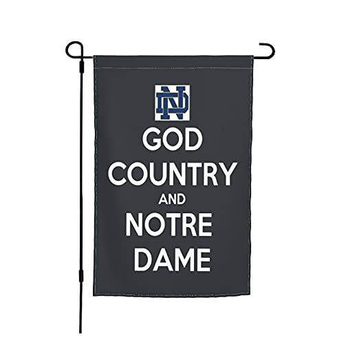 Garden Flag God Country Notre Dame Double Sided Small Vertical Seasonal Outside For Farmhouse Yard 12"X18"
