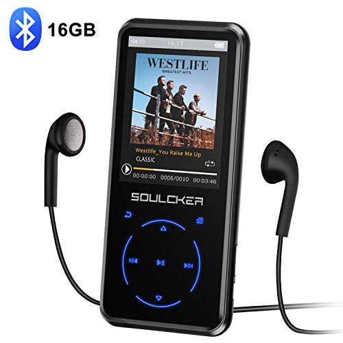 MP3 Player, 16GB MP3 Player with Bluetooth 4.0, Portable HiFi Lossless Sound MP3 Music Player with FM Radio Voice Recorder E-Book 2.4'' Screen, Support up to 128GB (Headphone, Sport Armband Included)