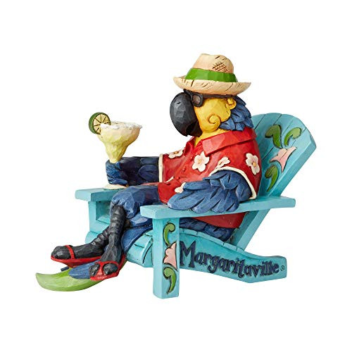 Enesco Margaritaville by Jim Shore Parrot in Beach Chair Figurine, 5.8"