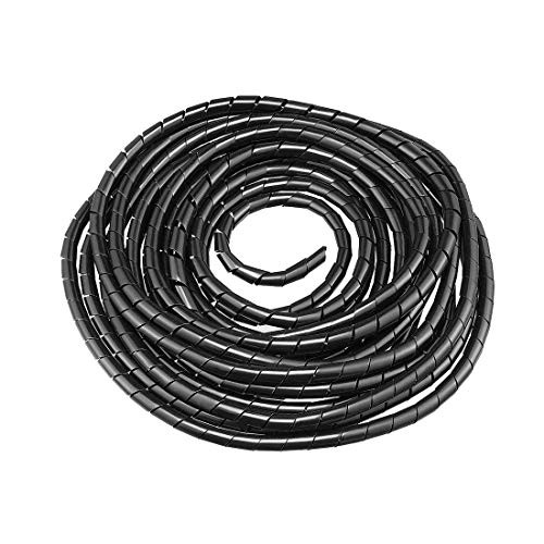NA 8mm Flexible Spiral Tube Cable Cable Wrap Computer Manage Cable 11.5M Length Black