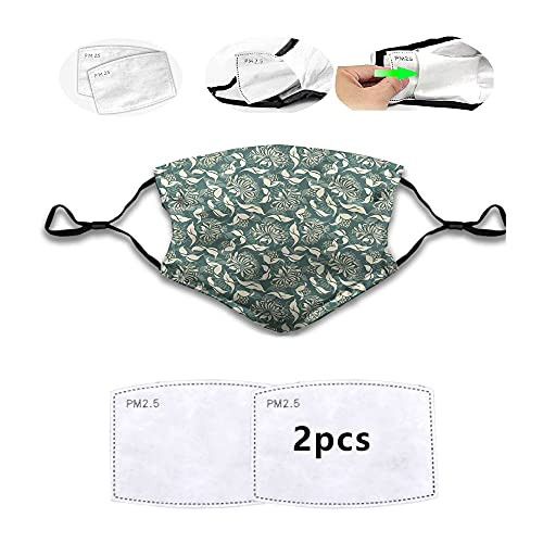 Made in USA Fashion Face mask,Ornamental Botanical Buds and Blossomsistic Arrangement,Dustproof Windproof Face Mask,Reusable,Washable Cloth,Face Cover,Cover for Unisex-M-