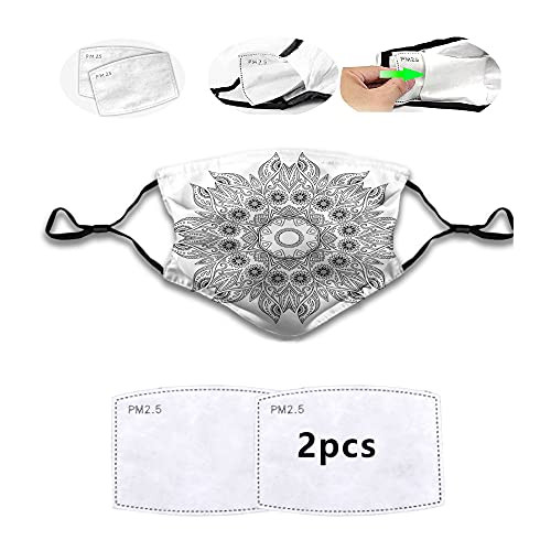 Made in USA Fashion Face mask,Ornate Arabesque Esoteric Ancient Figure Esoteric Oriental Chakra Ritual,Dustproof Windproof Face Mask,Reusable,Washable Cloth,Face Cover,Cover for Unisex-M-