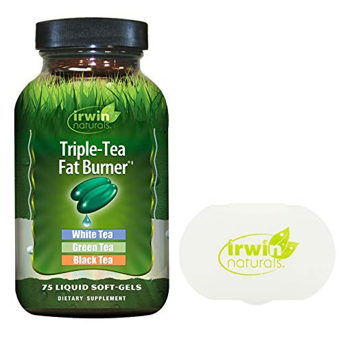 Irwin Naturals Triple-Tea Fat Burner with White Tea, Green Tea, and Black Tea, 75 Liquid Softgels Bundle with a Irwin Naturals Pill Case Irwin Naturals Triple-Tea Fat Burner with White Tea, Green Tea, and Black Tea, 75 Liquid Softgels Bundle with a Irwin Naturals Pill Case