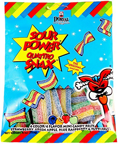 Sour Power Quattro Snax, 4.0 Ounce -Pack of 12-