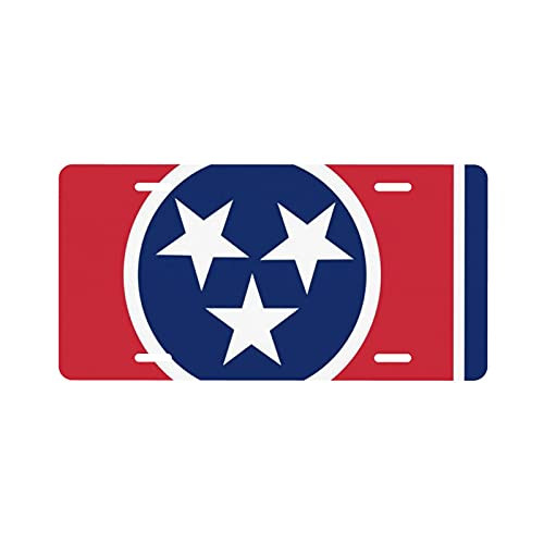 GHYGTY Tennessee Tn State Flags License Plate Decorative Car Front License Plate Vanity Tag Aluminum Novelty License Plate 6 X 12 Inch