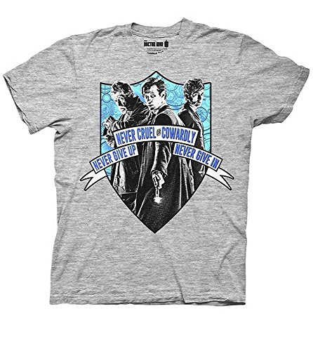 Doctor Who Never Give Up Never Give in Adult T-Shirt -S- Black