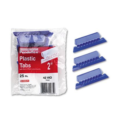 Pendaflex - Hanging File Folder Tabs, 1/5 Tab, 2in, Violet Tab/White Insert, 25/Pack --- Sold as 1 PK