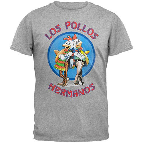 Old Glory Breaking Bad - Mens Los Pollos Hermanos T-Shirt - Small Grey