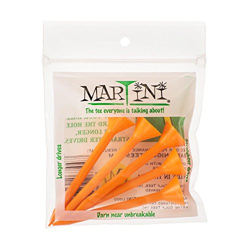 Martini New Golf 3 1/4" Orange Plastic Tees 4 Packs of 5 Tees -20 Count-