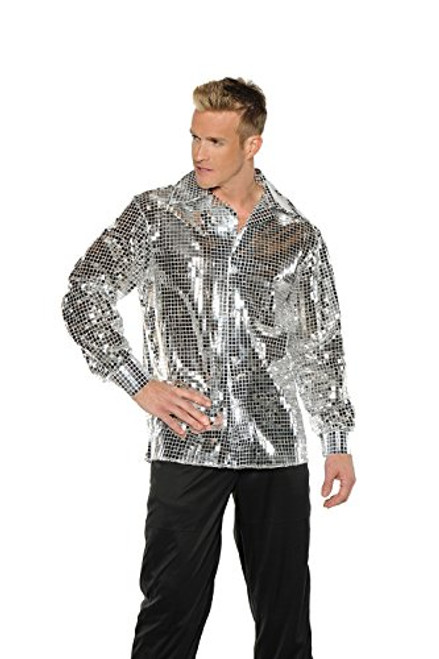 UNDERWRAPS Disco Ball Shirt Adult Costume-X-Large Silver