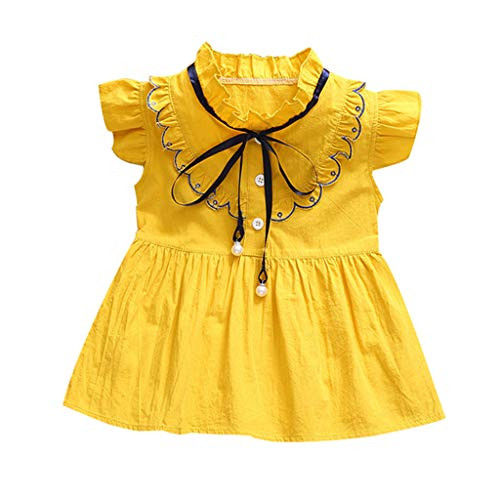 Baby Toddle Girls Fashion Cute Floral Ruffle Sleeve Button Sleeveless Tutu Skirt Dress Tulle Pageant Dress Princess