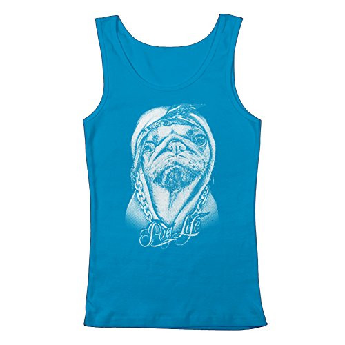 GEEK TEEZ Pug Life Women's Tank Top Turquoise Small