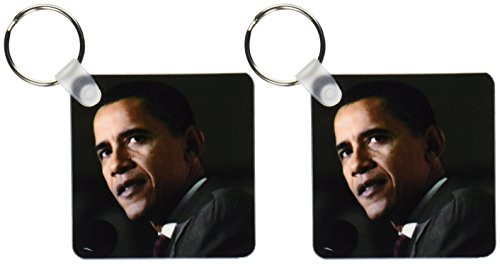 3dRose Barack Obama - Key Chains, 2.25 x 4.5 inches, set of 2 -kc-3865-1-