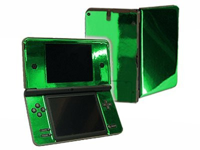 Green Chrome Mirror Vinyl Decal Faceplate Mod Skin Kit for Nintendo DSi XL -DSi-XL- Console by System Skins