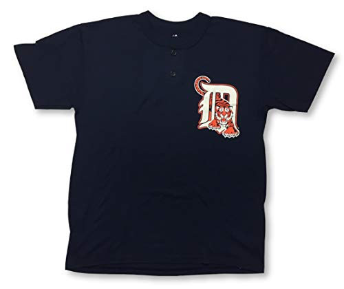 Majestic Detroit Tigers -Youth XL- Two Button MLB Officially Licensed Major League Baseball Replica Jersey Navy