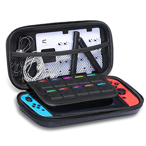 KINGTOP Nintendo Switch Case Travel Carrying Protective Storage Bag with 10 Game Holder for Nintendo Switch