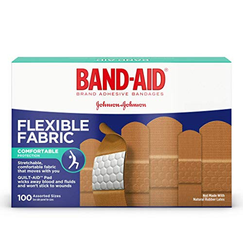 Band-aid Adhesive Bandages, Flexible Fabric, Assorted Sizes, 1" X 3", 3/4" X 3", 5/8" X 2 1/4", 100 Count -Pack of 2- Band-aid Adhesive Bandages, Flexible Fabric, Assorted Sizes, 1" X 3", 3/4" X 3", 5/8" X 2 1/4", 100 Count -Pack of 2-