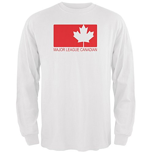 Old Glory Major League Canadian White Adult Long Sleeve - X-Large