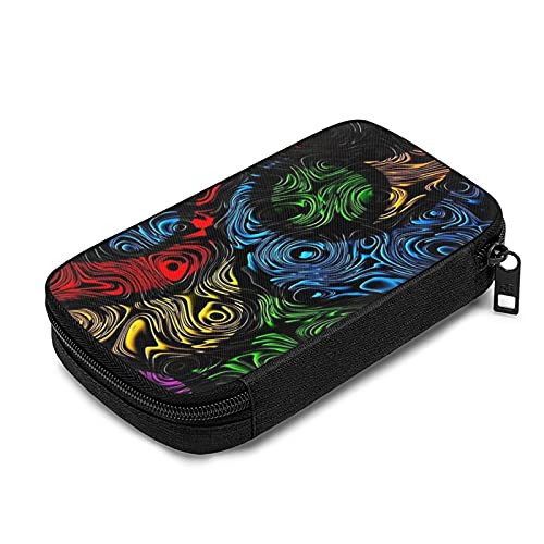 Pencil Case Terror Black and White Skeleton Big Capacity Pen Case Desk Organizer with Zipper for School  and  Office Supplies 8.3x4x2 Inches -Black-