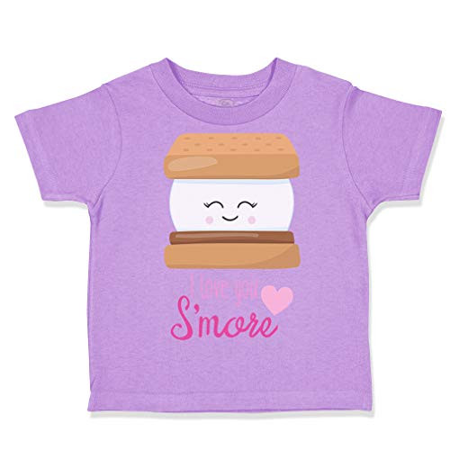 Custom Toddler T-Shirt S'More Sign Camping Cotton Boy  and  Girl Clothes Funny Graphic Tee Lavender Design Only 5 6T