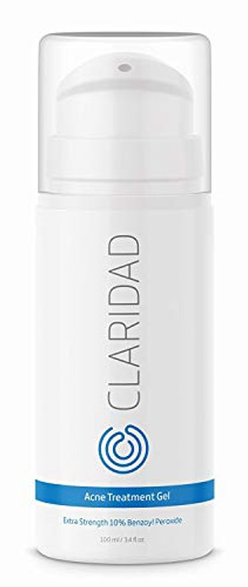 Benzoyl Peroxide 10 percent Acne Treatment Gel - Pimple Cream and Acne Spot Treatment - Fight Cystic Acne, Back Acne and Body Acne - by Claridad - Paraben and Cruelty Free Benzoyl Peroxide 10 percent Acne Treatment Gel - Pimple Cream and Acne Spot Treatment - Fight Cystic Acne, Back Acne and Body Acne - by Claridad - Paraben and Cruelty Free